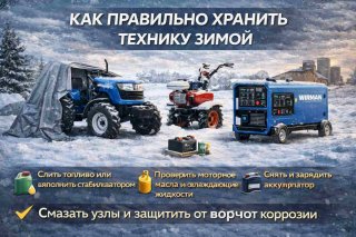 Как правильно хранить технику зимой: минитракторы, мотоблоки, генераторы