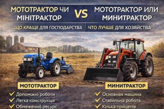 Мототрактор или минитрактор — что лучше для хозяйства