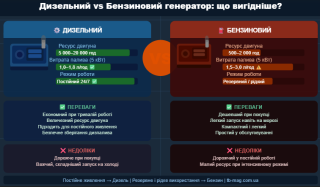 Дизельный vs бензиновый генератор: что выгоднее для постоянного использования — честное сравнение