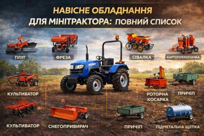 Какое навесное оборудование нужно для минитрактора — полный список