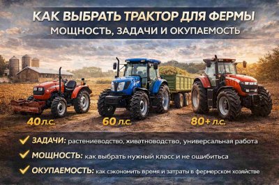 Как выбрать трактор для фермы: мощность, задачи и окупаемость