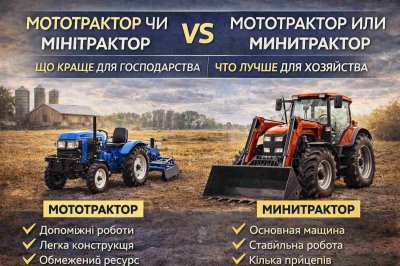 Мототрактор или минитрактор — что лучше для хозяйства